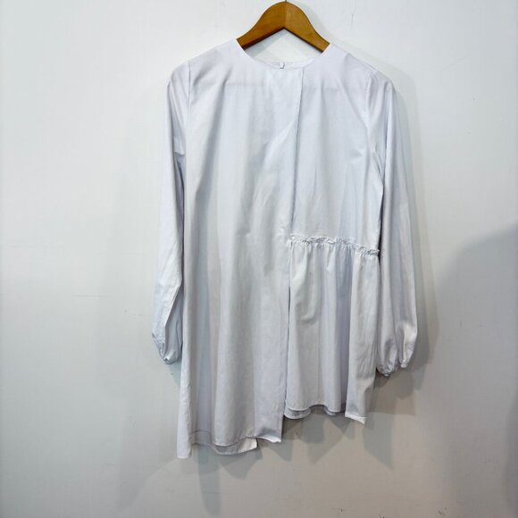 REFKA White Assymetric Hem Blouse Long Sleeves sz M - Picture 2 of 11